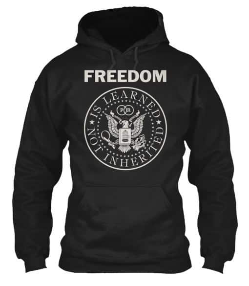 Teespring campaign Freedom is Learned hoodie snapshot